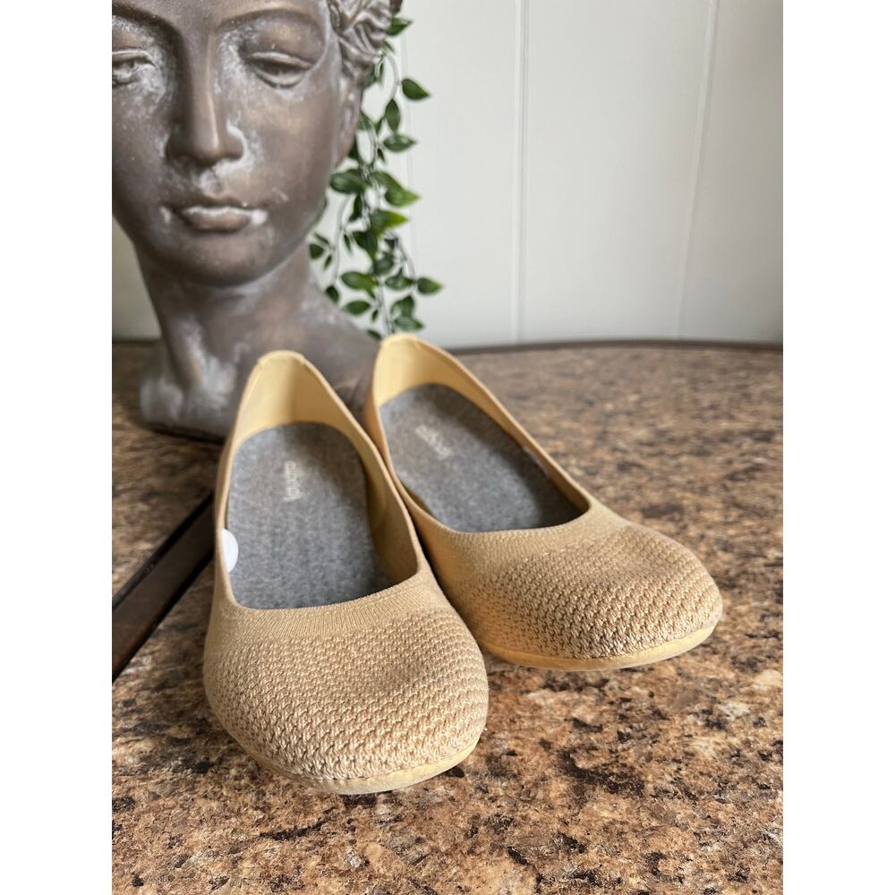 Allbirds Tree Breezers Knit Ballet Flats 8.5 Beige Tan Slip On Comfort Minimal - Picture 3 of 11